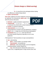 Vocabulary 6 (Climate Change vs. Global Warning)