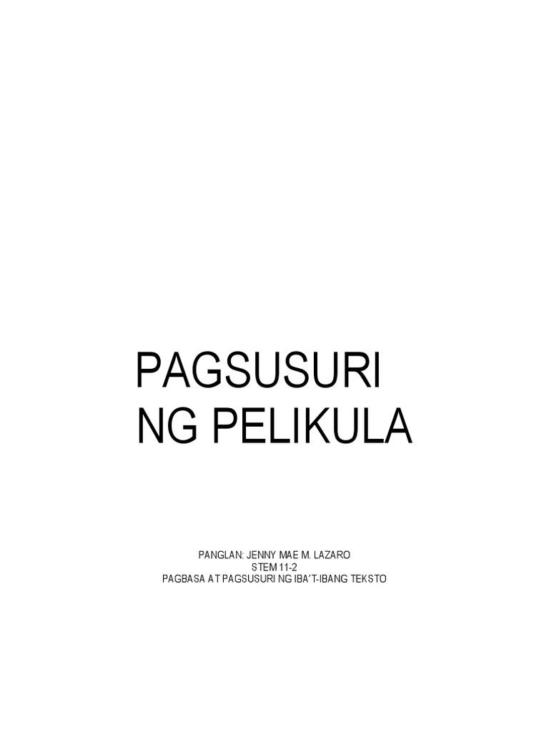 Jenny Mae Pagsusuri | PDF