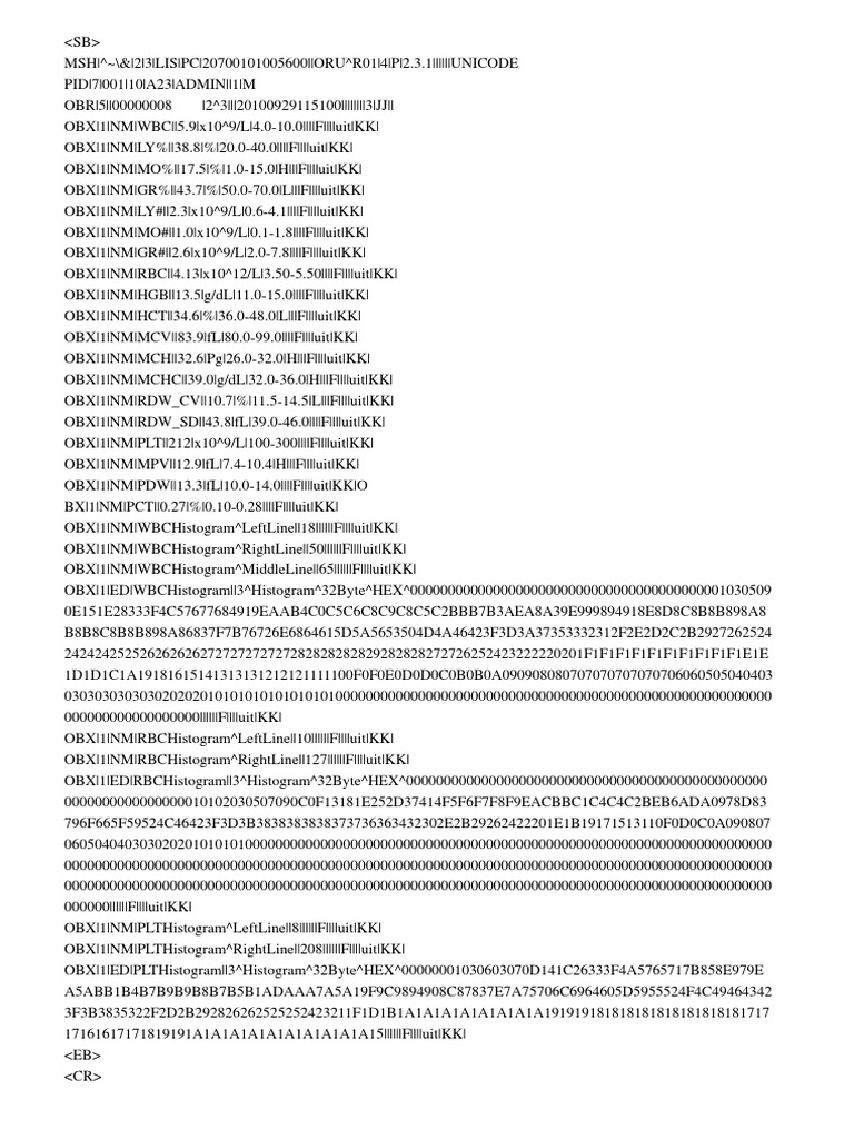 Sample Data of HL7 | PDF