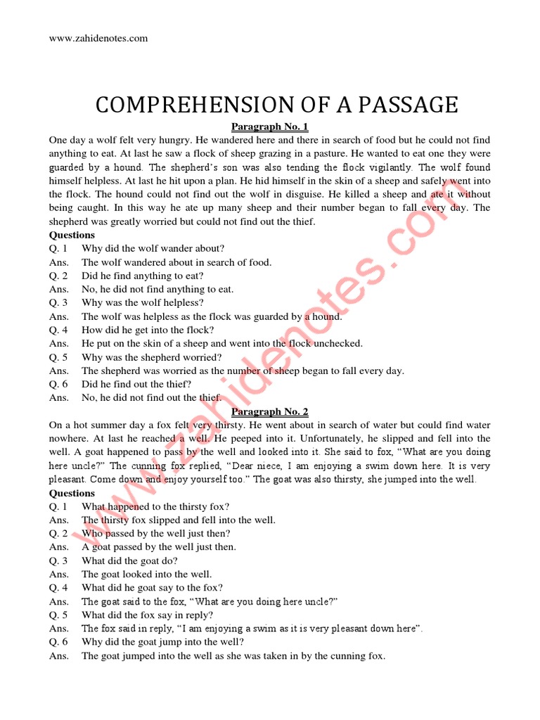 Class 9 Comprehension Passages with Q&A | PDF | Travel