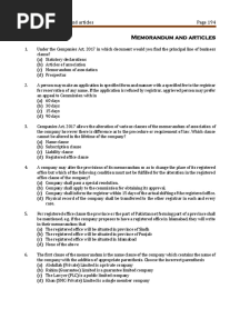 MCQS Chapter 2 Company Law 2017
