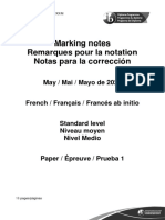 French Ab Initio Paper 1 SL Markscheme French