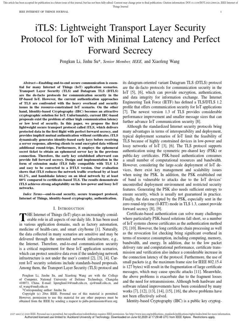 Jiot 2020 2988126 | PDF | Transport Layer Security | Public Key ...