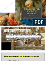 Important Pre - Socratic Schools - Apolinar Reysan