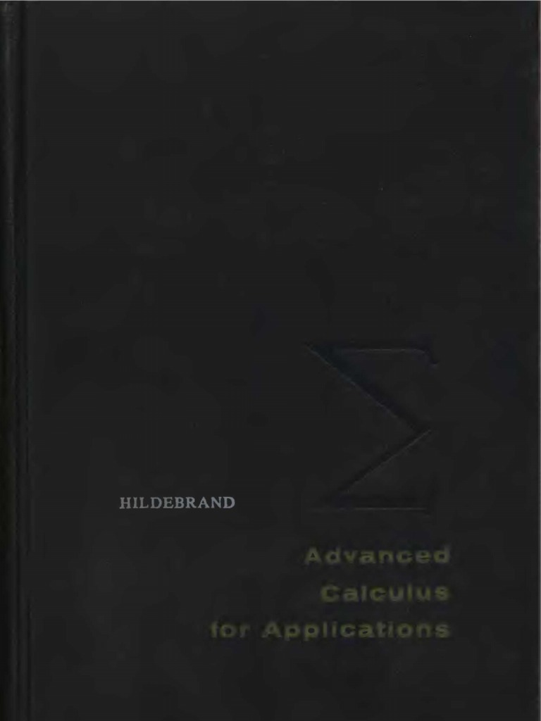 Advanced Calculus.for Applications Hildebrand 1962 PDF Calculus