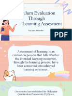 Curriculum Evaluationthrough Learning Assessment