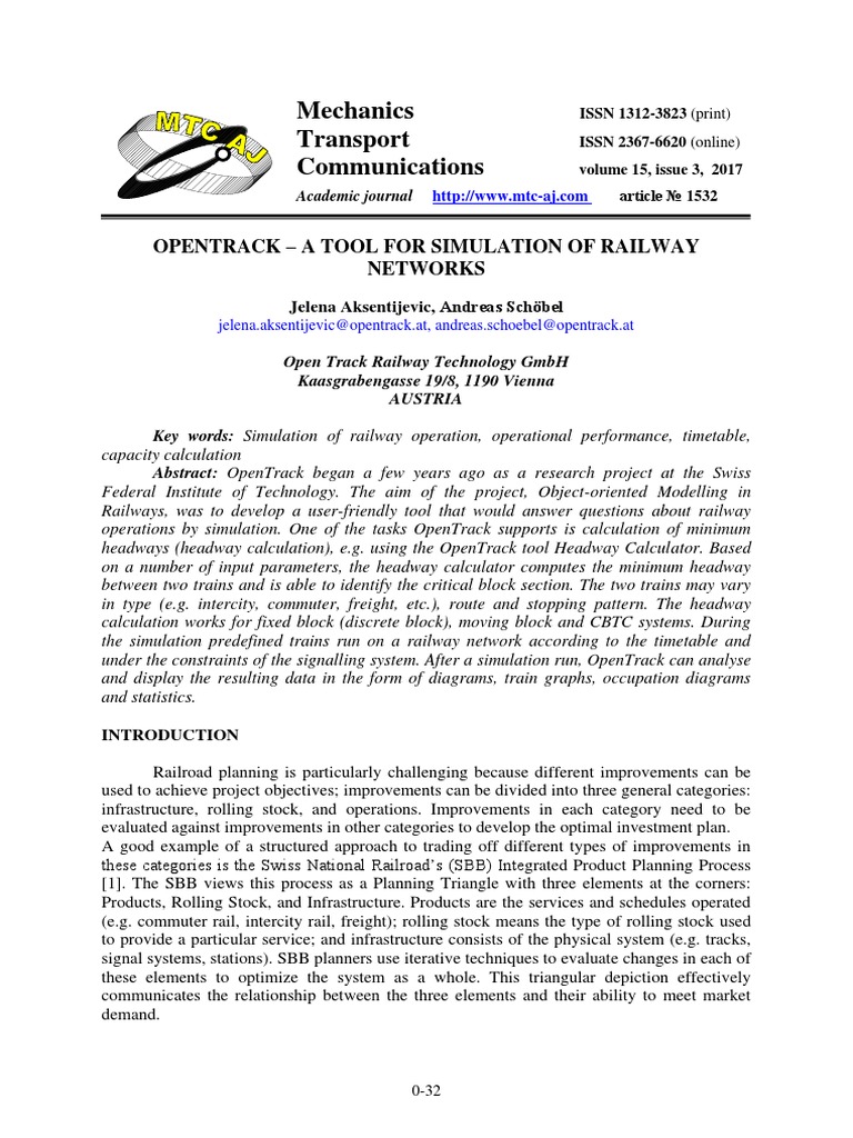 Opentrack - A Tool For Simulation of Railway Networks | PDF ...
