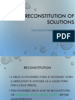 Session 7 Reconstitution of Solutions Enteral Feedings