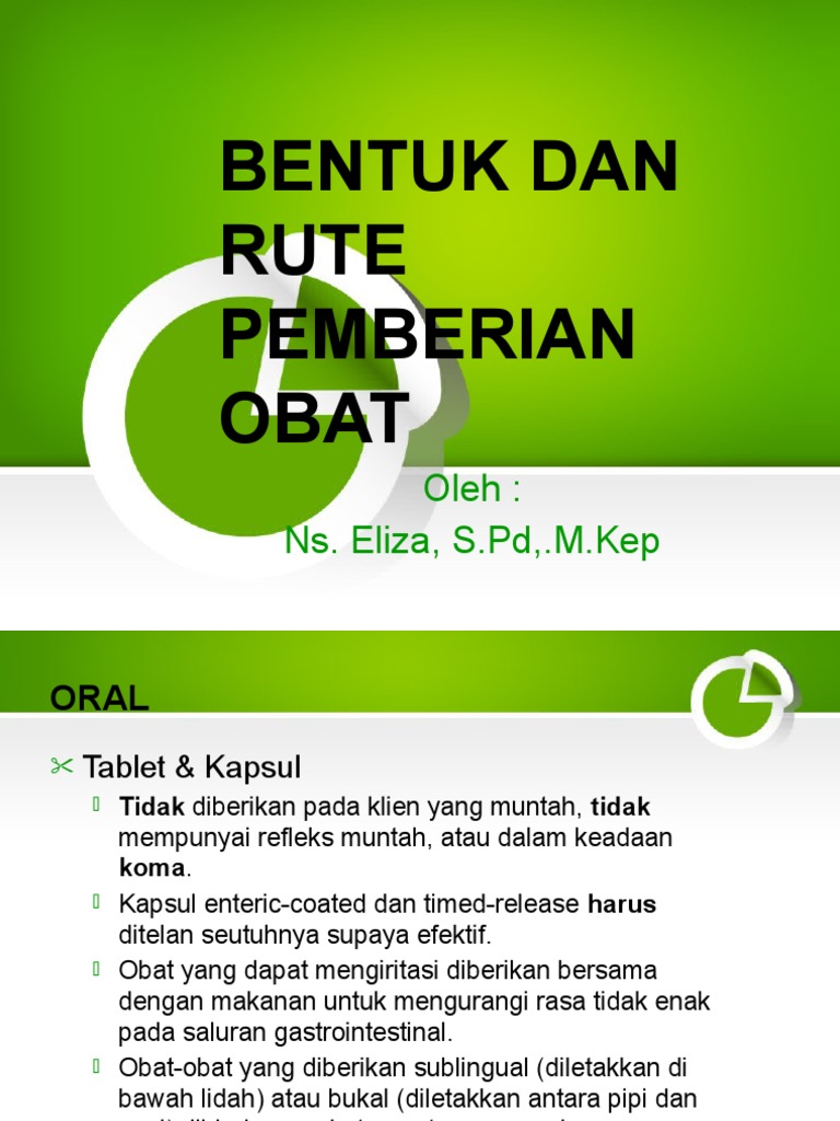 Bentuk Dan Rute Pemberian Obat | PDF