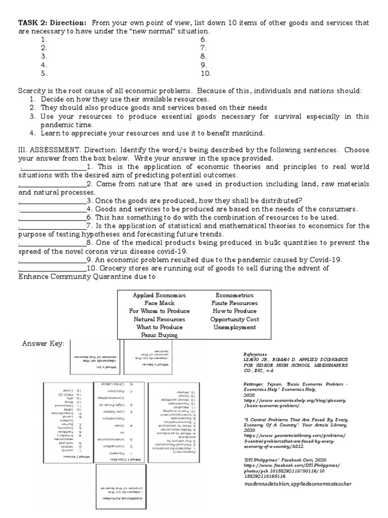 Task 2 direction from your own point of view list down 10 items of