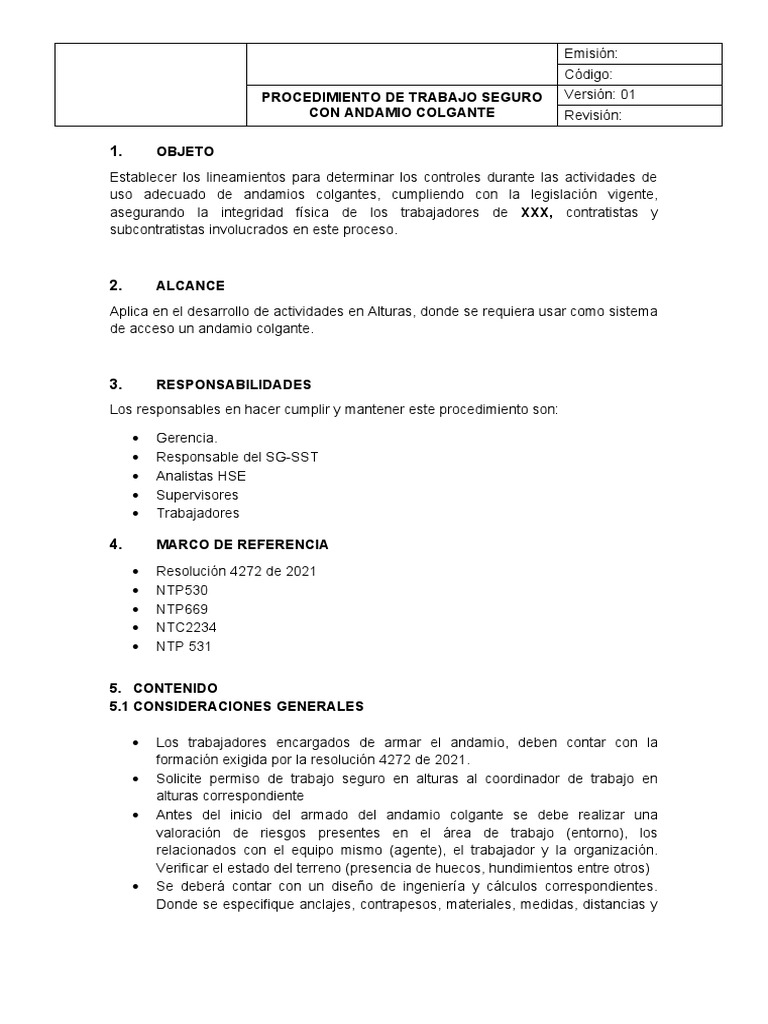 Prc Andamio Colgante Pdf Andamio Tornillo