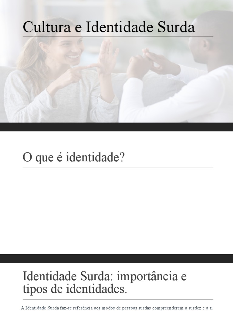 Tipos e Cultura da Identidade Surda | PDF