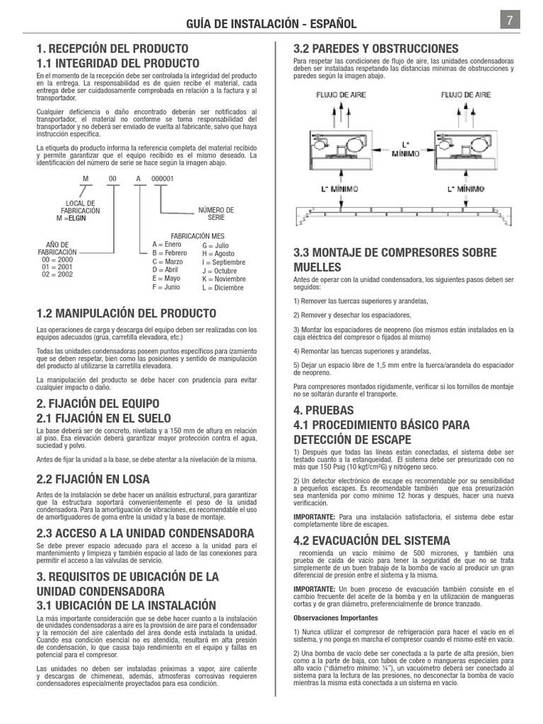 Guia de Instalacion Español | PDF | Presión | Equipo