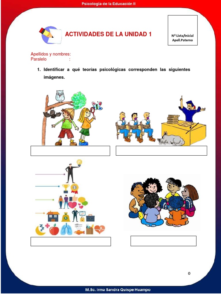 Actividades de La Unidad 1 | PDF | Crecimiento personal y profesional ...