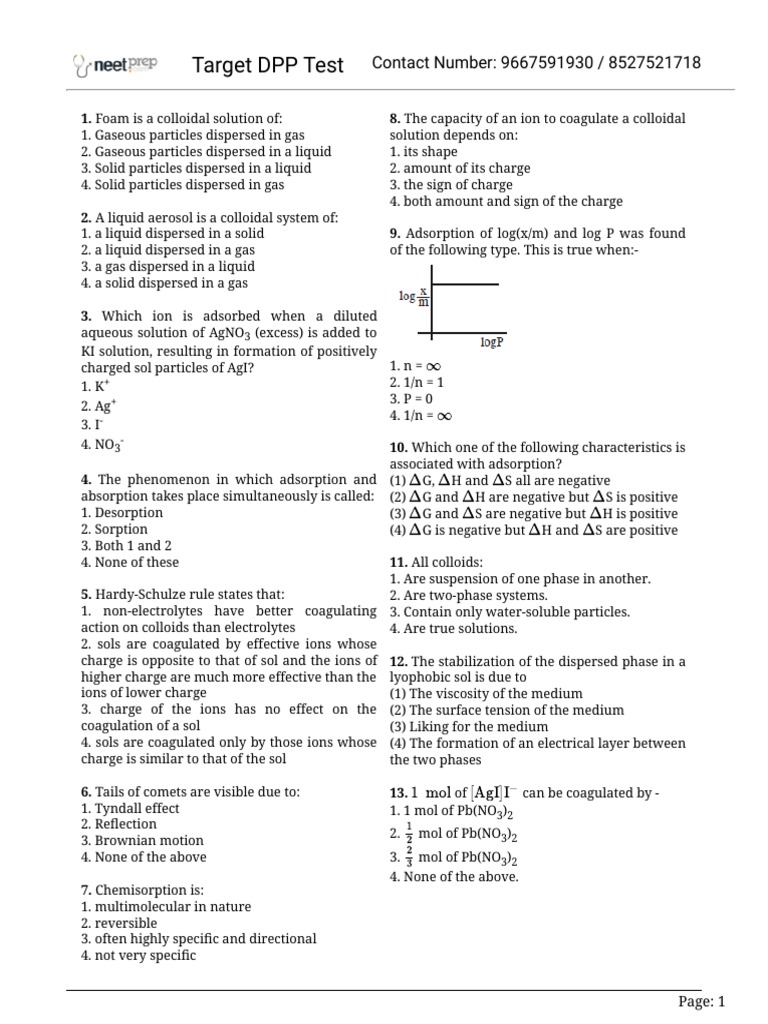 Target DPP Test | PDF | Colloid | Adsorption