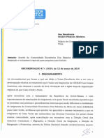 Recomendao N 6-2019 - Imigrao e Tratamento Especial para Pequeno Estado Insular