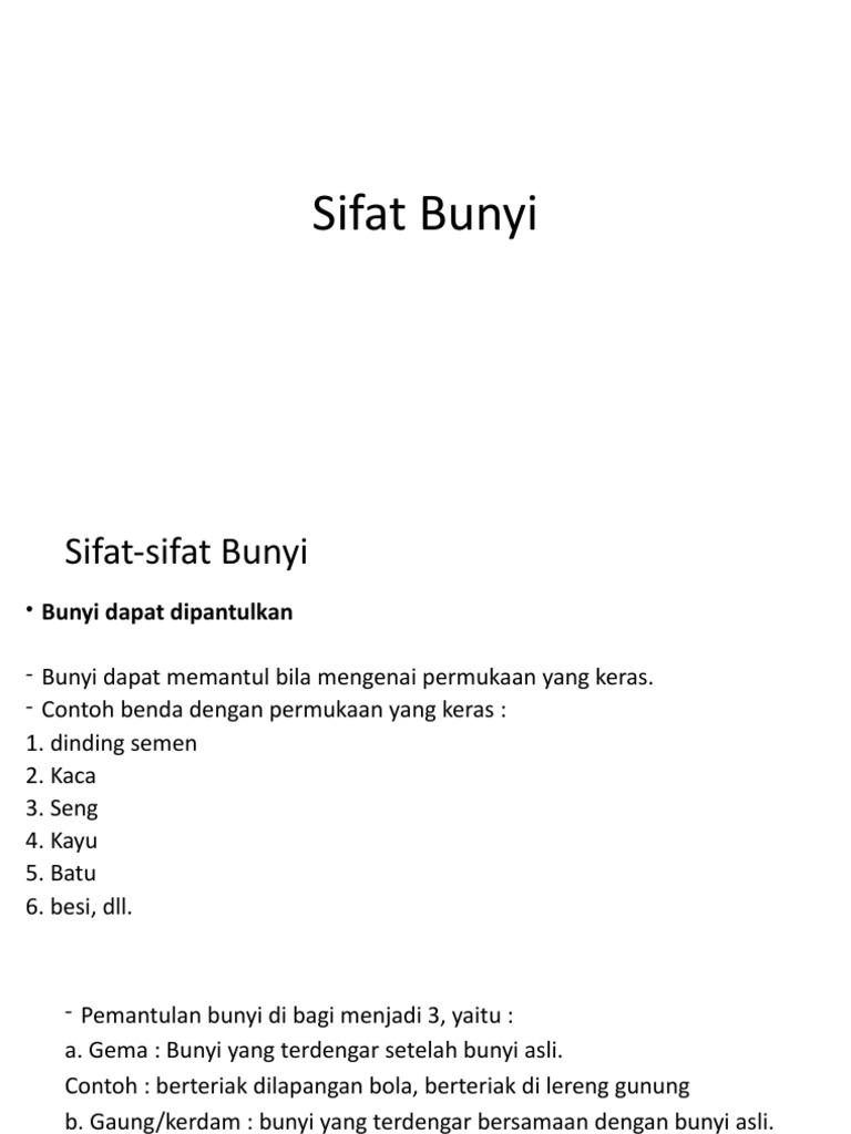 Sifat Bunyi | PDF
