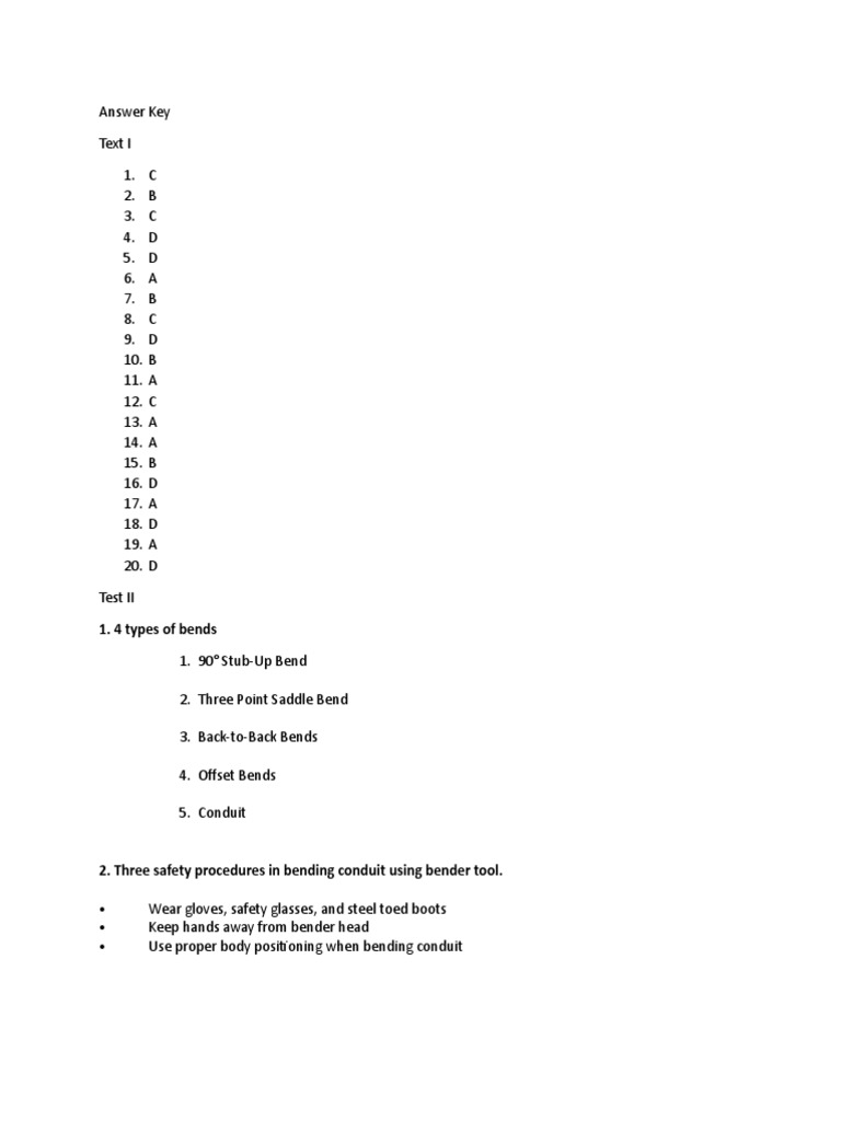 Answer Key Of Written Test PDF