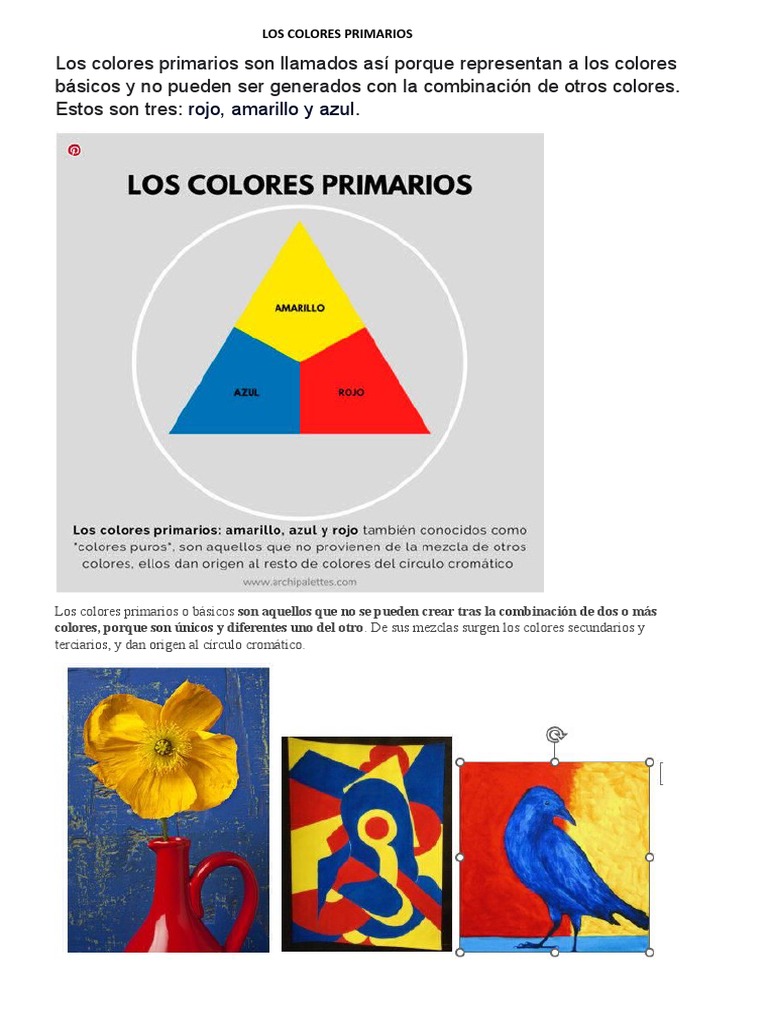 Colores Primarios: Definición y Origen | PDF