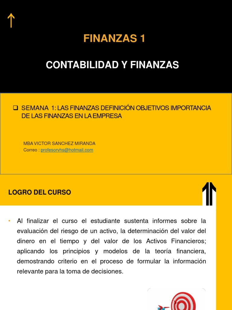 S1 - Las Finanzas Definición Objetivos Importancia de Las Finanzas en ...