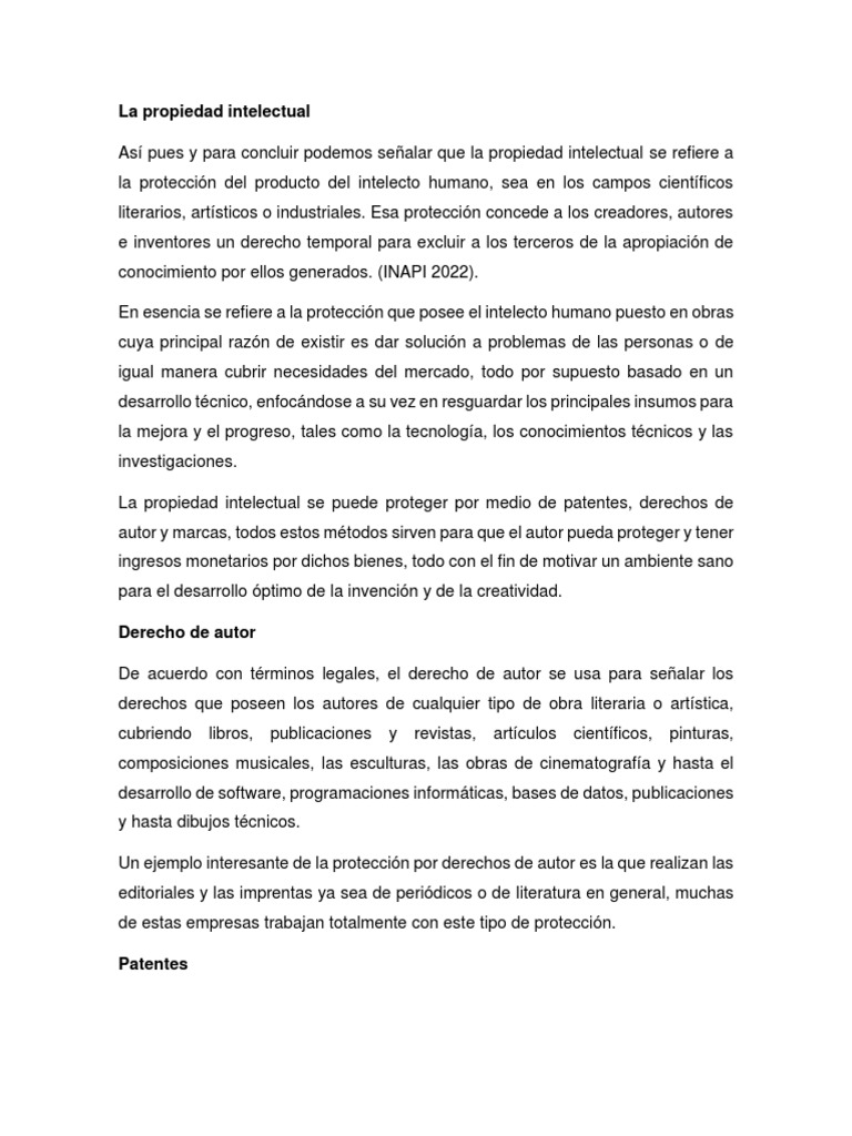 La Propiedad Intelectual | PDF | Propiedad intelectual | Autor