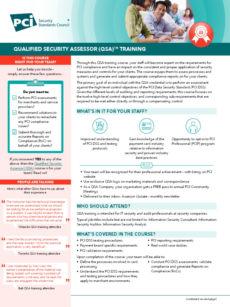 QSA Training for PCI Compliance Experts | PDF | Payment Card Industry ...