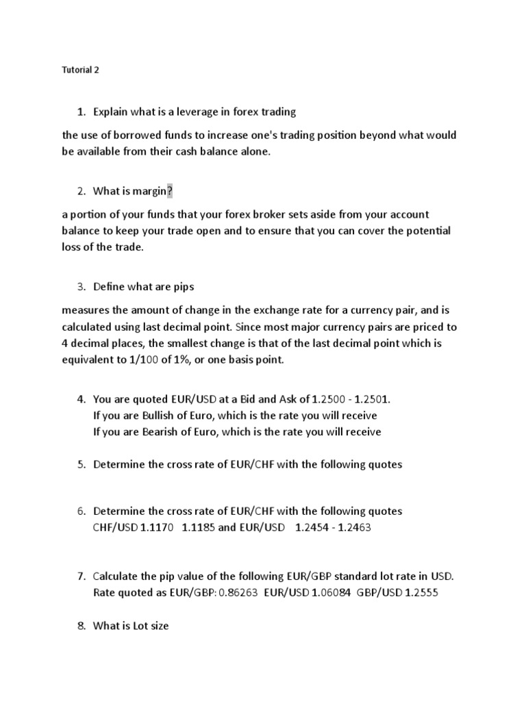 Tutorial 2 Basics of Forex | PDF