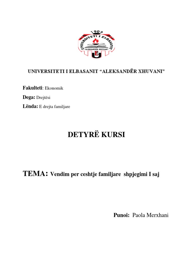 Vendim Unnifikues E Drejta Familjare | PDF