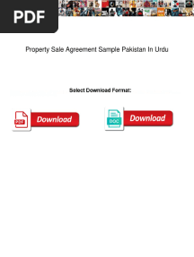 Property Sale Agreement Sample Pakistan in Urdu