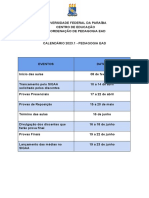 Calendário Pedagogia EAD 2023.1