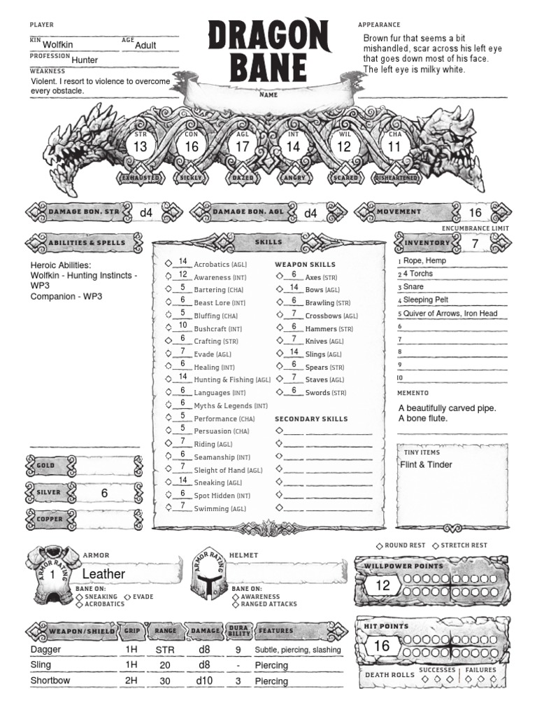 Db pregen adult wolfkin hunter pdf tools equipment