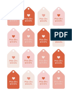 Documento A4 Etiquetas para Regalo de San Valentín Imprimible Ilustrado Rosa y Naranja