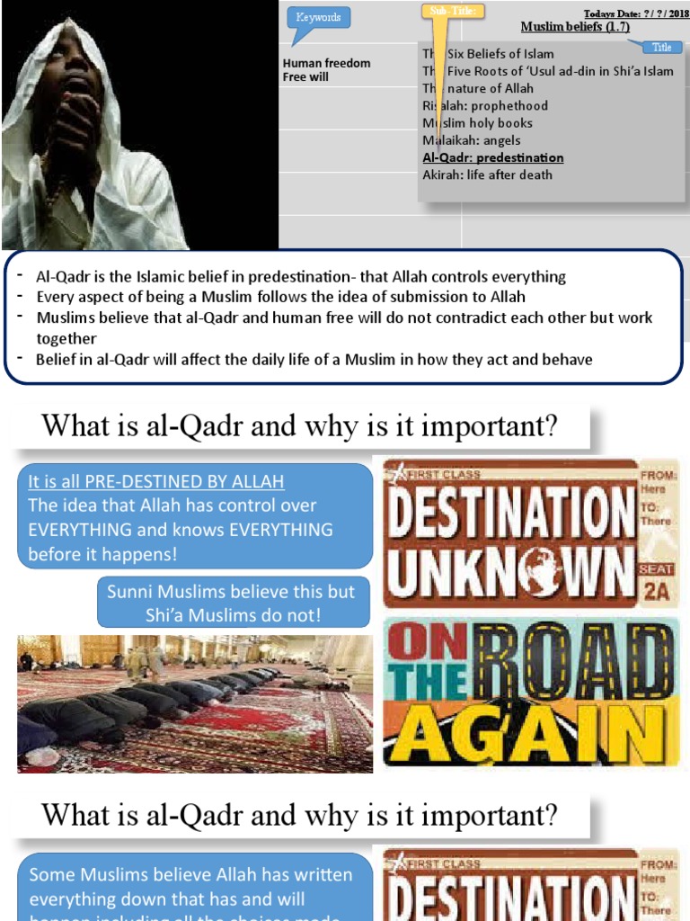 1.7 Muslim Beliefs Al - Qadr Predestination NMT | PDF | God In Islam ...