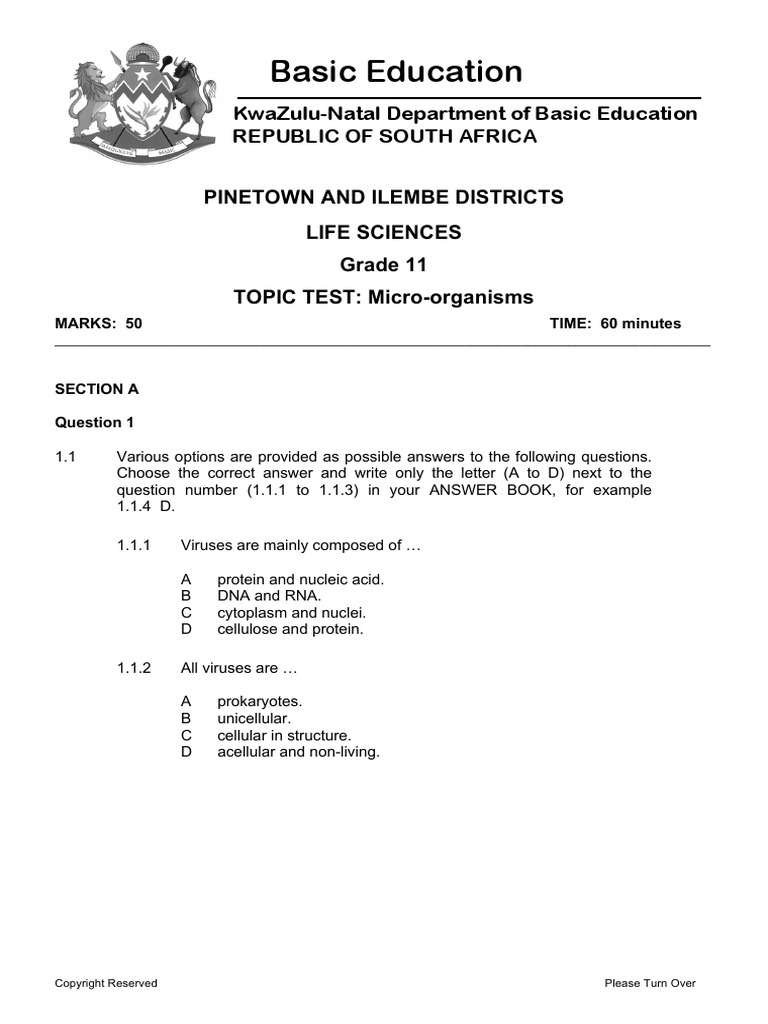 Grade 11 Topic Tests | PDF | Malaria | Ddt