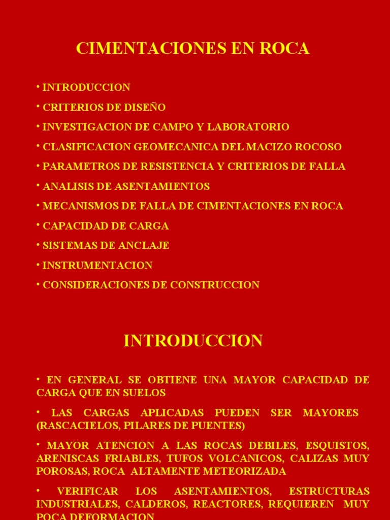 Cimentaciones en Roca | PDF | Fundación (Ingeniería) | Ciencias fisicas