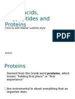 Amino Acids, Polypeptides and Proteins