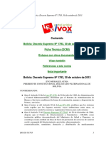 Contenido: Bolivia: Decreto Supremo #1783, 30 de Octubre de 2013 Ficha Técnica (DCMI) Enlaces Con Otros Documentos