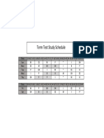 Test Study Schedule