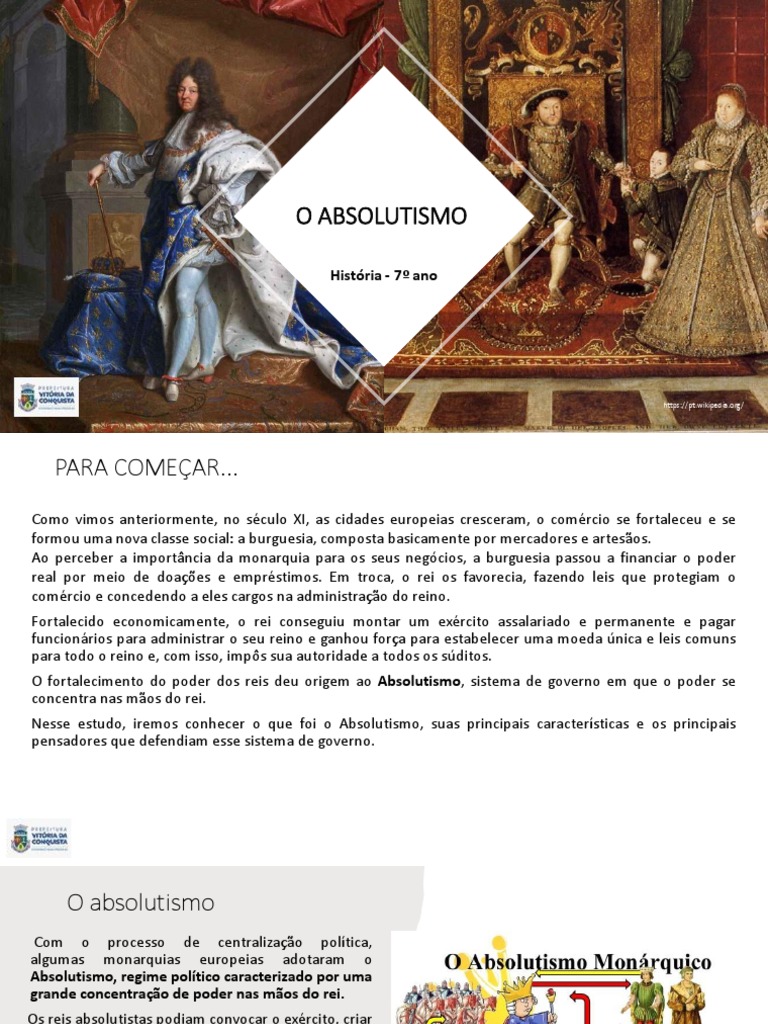 7 Ano Histria - Semana 18 - O Absolutismo | PDF | Mercantilismo ...