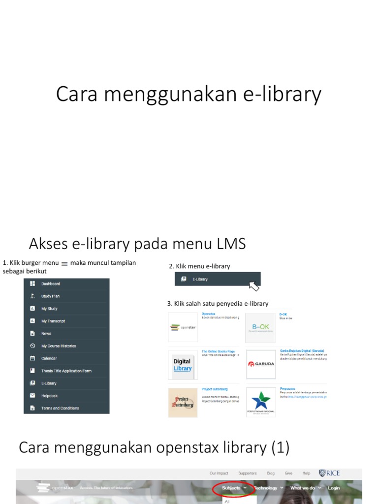 Panduan Lengkap Menggunakan E-Library | PDF | Komputer