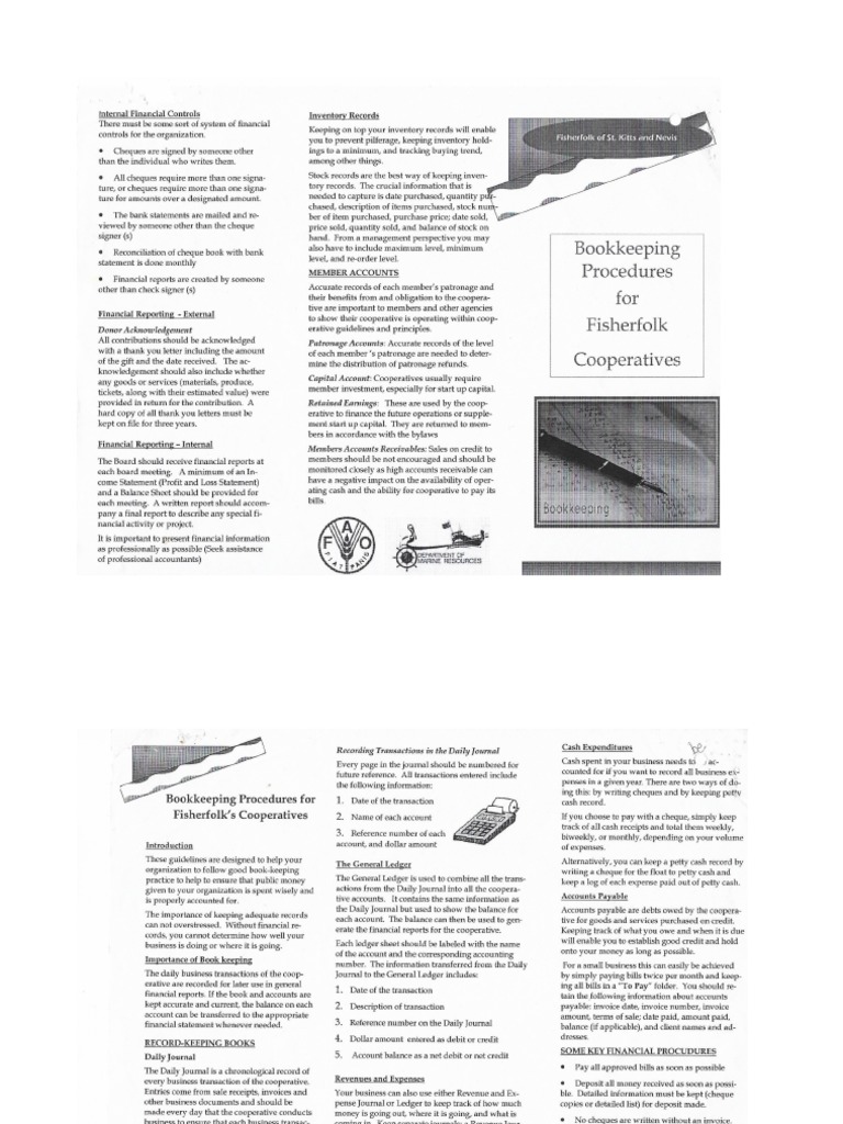 Bookkeeping Procedures For Fisherfolk PDF