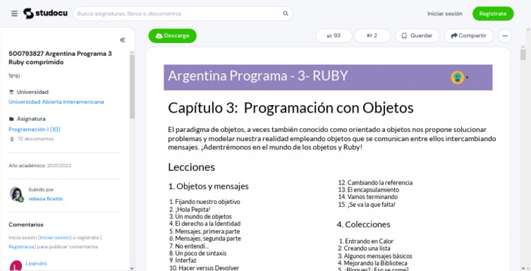 Programación Orientada a Objetos en Ruby | PDF | Desarrollo de software ...