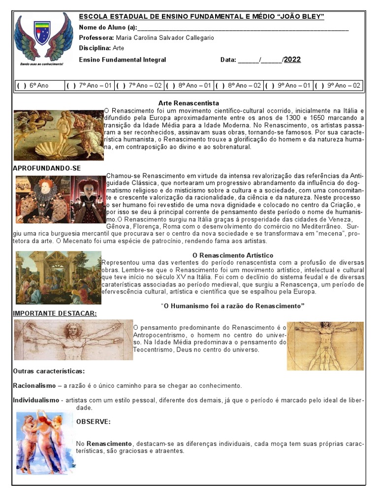 ATIVIDADE - ARTE RENASCENTISTA - TUDO SALA DE AULA.pdf