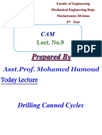 1st - T - Lect No.9 - CAM - Drilling Canned Cycles