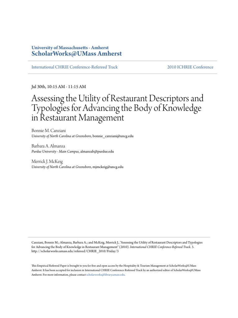 Restaurant Descriptors and Typologies | PDF | Foodservice | Restaurants