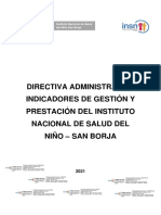 RD #000090-2021-DG-INSNSB Directiva de Indicadores 2021