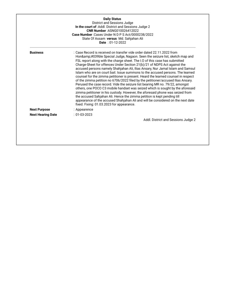 Case Status Search by FIR Number PDF