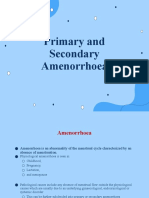 Primary and Secondary Amenorrhoea 