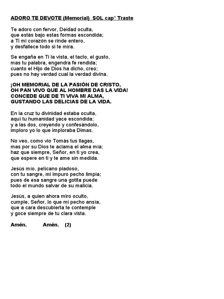 Adoro Te Devote | PDF