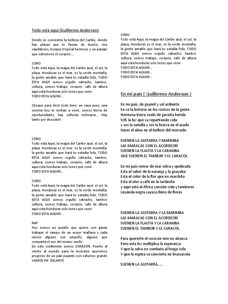 Canciones Hondureñas | PDF